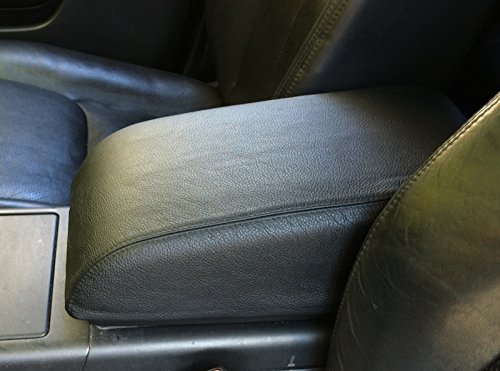 RedlineGoods armrest Cover - Sedan Automatic Compatible with Infiniti G35 (V35) 2003-07. Tailor Made - not Universal. Genuine top-Grade Italian Black Suede (Alcantara) with Red Thread