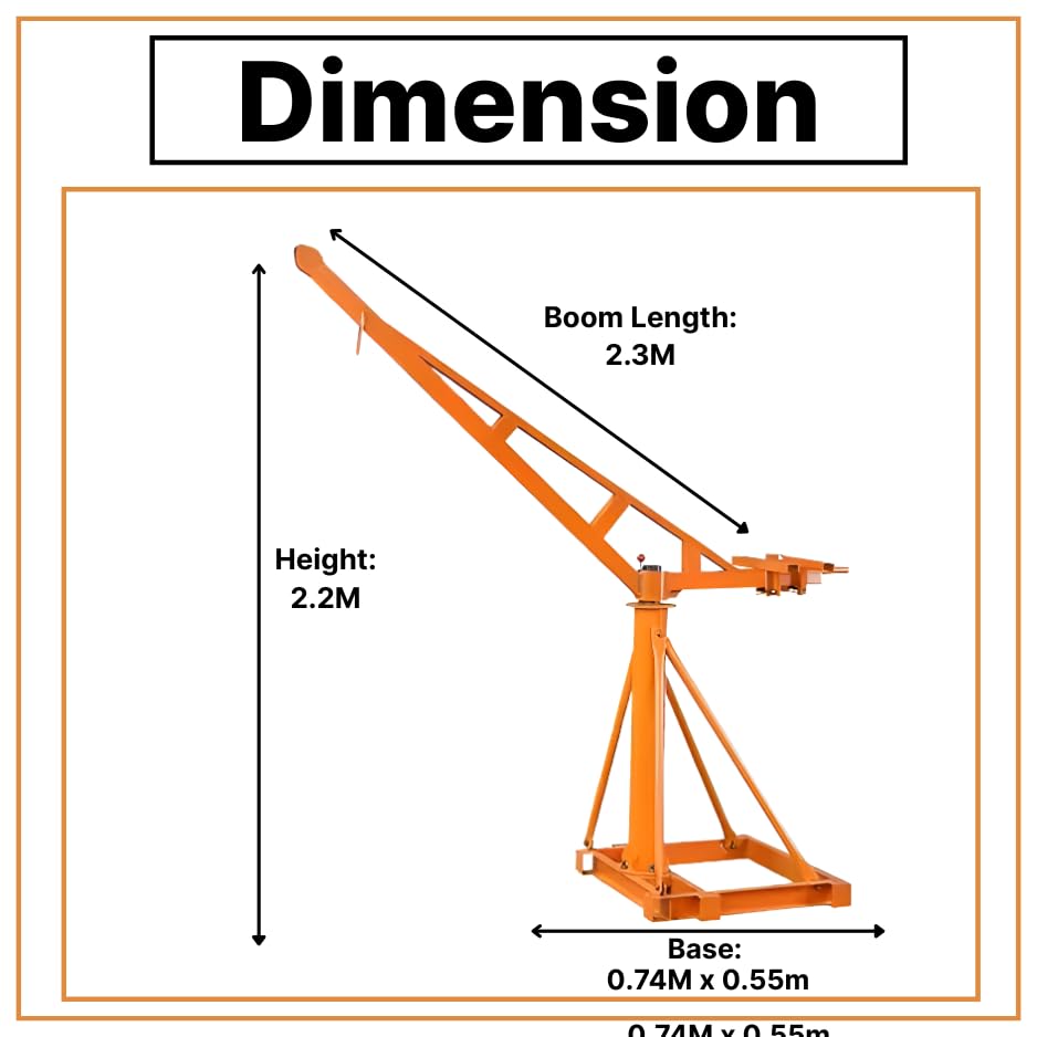 Image of IND Monkey Lift Crane /Portable Mini Crane 65 Kg Frame Pure Copper Motor Single Phase Material Lifting Machine 8mm GI Wire Rope 135 Feet Heavy Duty