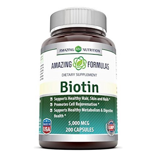 Amazing Formulas Boitin 5000 MCG, Capsules - (Non GMO,Gluten Free) - Supports Healthy Hair, Skin & Nails - Promotes Cell Rejuvenation - Supports Healthy Metabolism & Digestive Health (200 Count) Amazing Formulas Boitin 5000 MCG, Capsules - (Non GMO,Gluten Free) - Supports Healthy Hair, Skin & Nails - Promotes Cell Rejuvenation - Supports Healthy Metabolism & Digestive Health (200 Count)