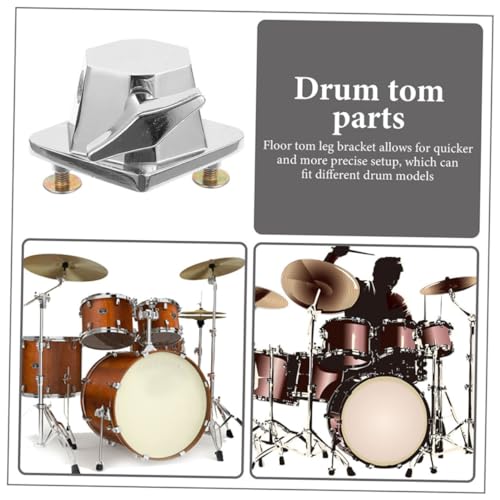 Hemoton 2 piezas Soporte Base para Tom Drum de Hardware de Batería en Hierro Plateado miniatura 6