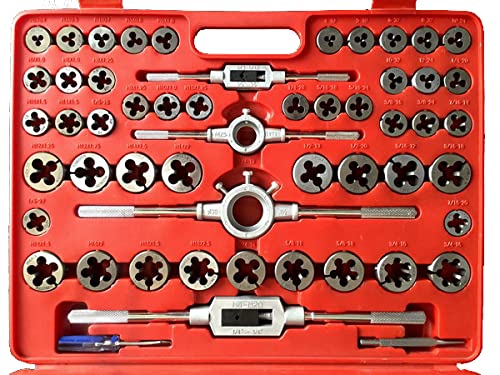 Juego de machos y terrajas especial metricas y pulgadas, 115 piezas