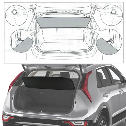 BOPARAUTO Cargo Cover for Kia NIRO Accessories & for NIRO Hybrid Accessories 2023 2024 2025 2026 Rear Black Trunk Shade Luggage Security Cover - Thumbnail 4