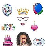 22 Pcs Happy Birthday Photo Booth Props - Funny DIY Creative Decor for Celebrating - Image 5