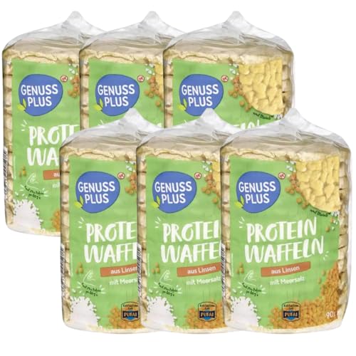 Protein Waffel aus Linsen – 90 g – 6er Pack – Knuspriger Eiweiß-Snack | Hoher Proteinanteil & ballaststoffreich
