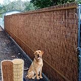 Generisch Balkon Sichtschutz Bambus, 90/100/120/140/160 cm Bambusmatte, Schilfrohrmatte Breite 50-160 cm, Dekorativer Schilfrohr Zaun for Terrasse und Garten(Brown,H100cmxL1200cm)