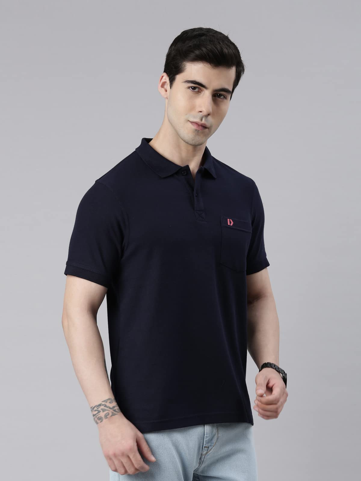 Dixcy Scott Originals Mens Brand Logo Polo Collor Short Sleeves with Botton Clouser Cotton T-Shirt - Prime Polo(Black Iris)-S 2