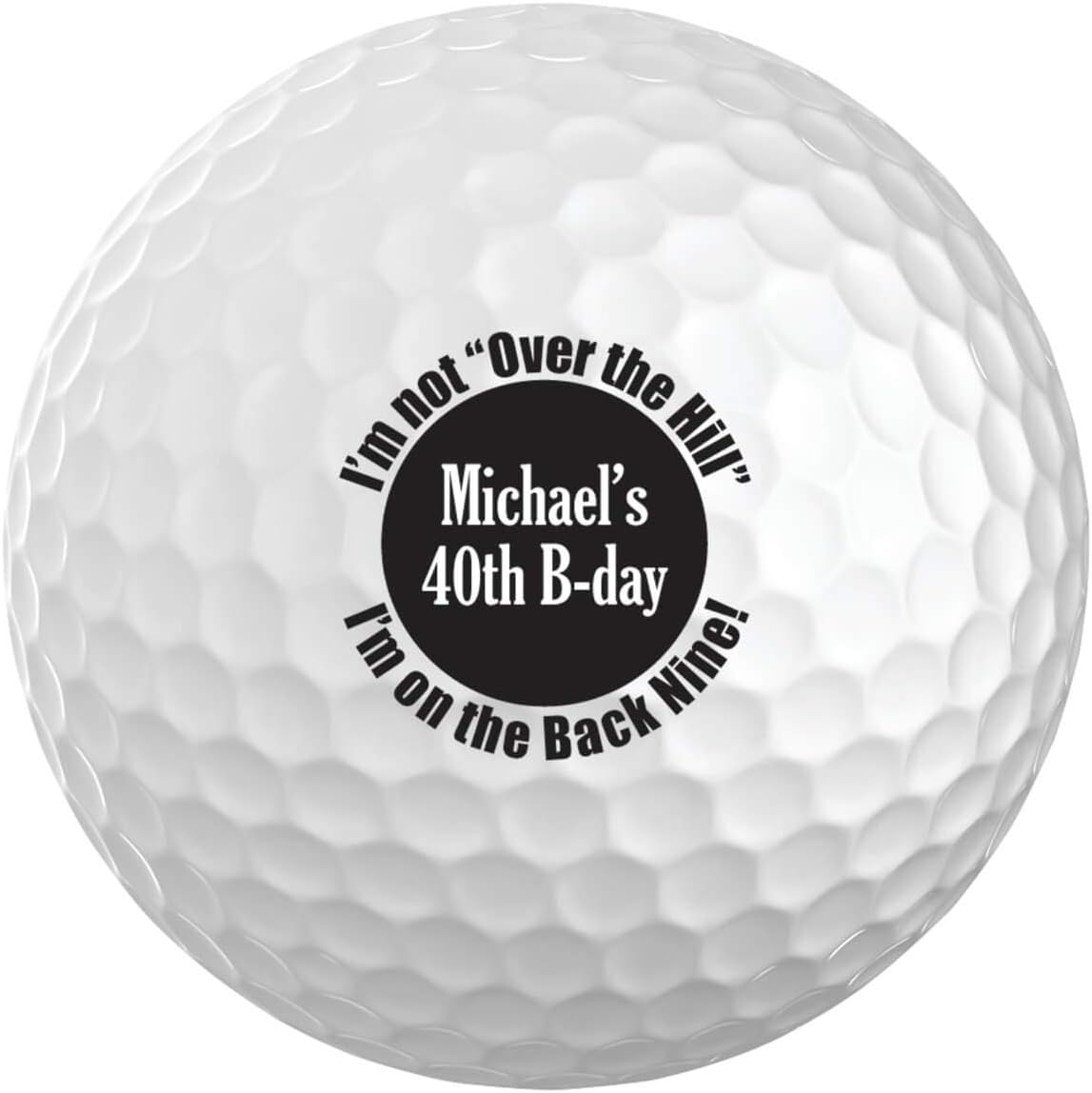 Exposures Custom White Golf Balls Set of 6 - Gifts for Birthdays, Stocking Stuffers, Party Favors - Over The Hill Design