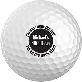 Exposures Custom White Golf Balls Set of 6 - Gifts for Birthdays, Stocking Stuffers, Party Favors - Over The Hill Design