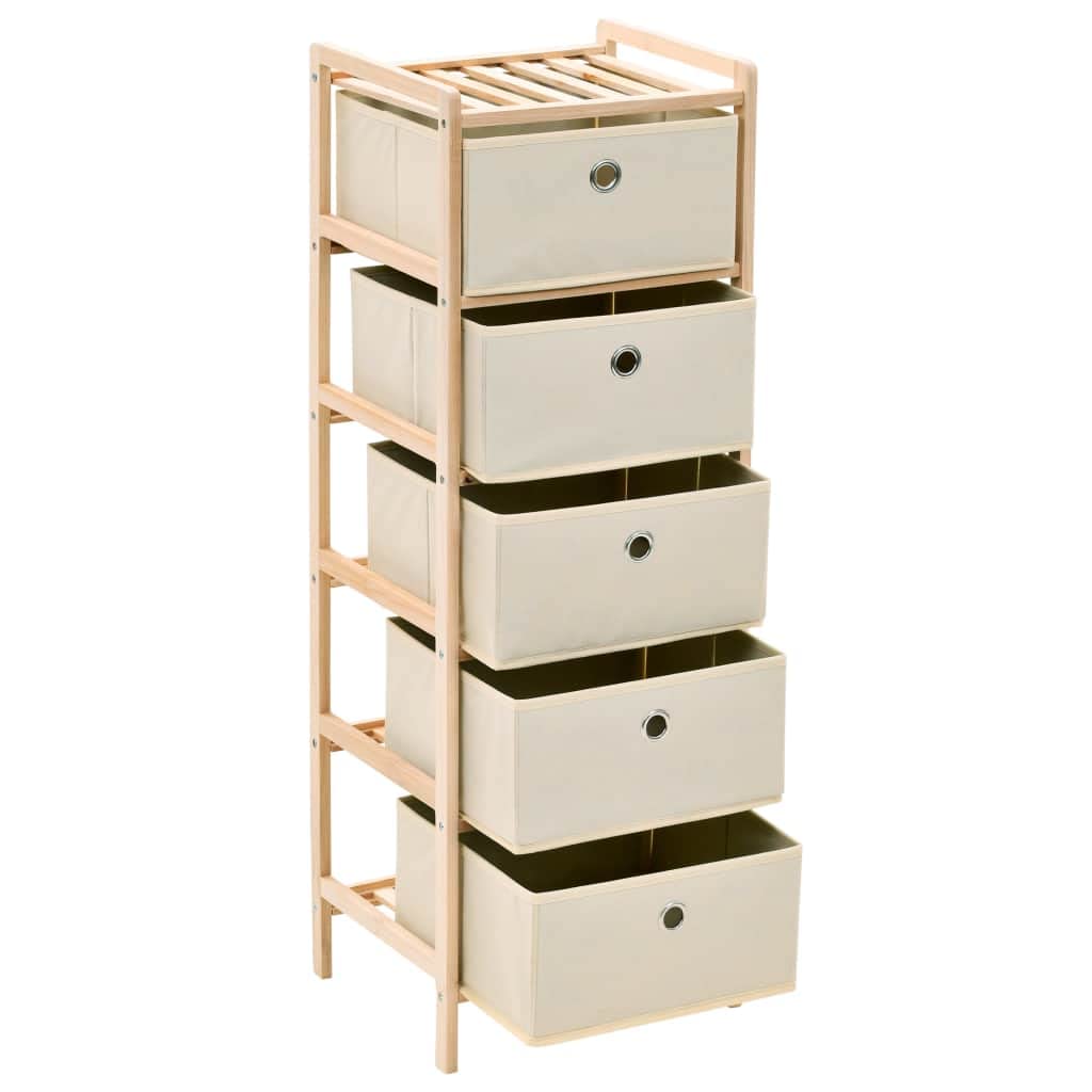 ZEYUAN Armadietto in Cedro con 5 Cesti in Tessuto Beige,Mobili,Armadietti e portaoggetti,Armadietti e stipi(SPU:246434)
