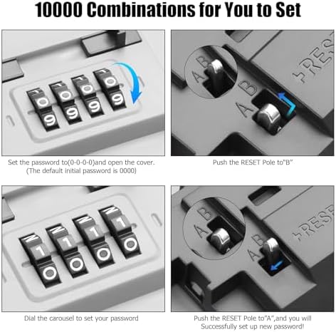 Eventerde Kilitli Anahtar Kutusu - Duvara Monte Edilebilir Güvenlik Depolama - Anahtarlı Gizli Kasa Kutusu - Gardırop, Çekmece, Dolap, Garaj, Kulübe, Ev Ofis, Yurt, Seyahat İçin - Görsel 5