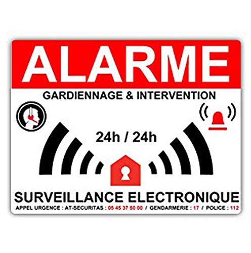 Stickers Alarme Maison-Surveillance electronique- 8 x 6 cm