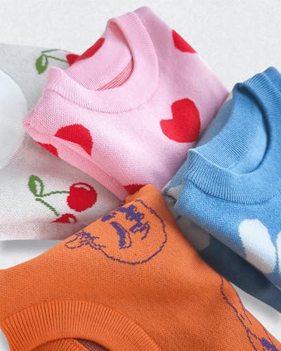 Girls Fall Sweaters Pattern Casual Crewneck Long Sleeve Knit Pullover Tops for Kids Size 5-14 Years4