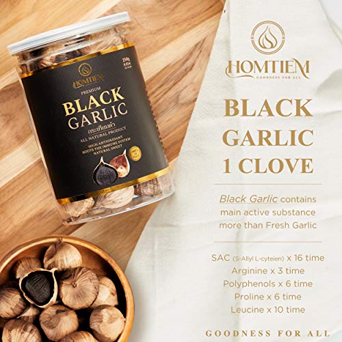 Image of Homtiem Black Garlic 8.82 Oz (250g.), Whole Black Garlic Fermented for 90 Days (52.92 oz)