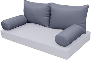 Prolinemax |Cover ONLY| Outdoor Style 2 Crib Knife Edge Bolster Back Pillow Slipcover AD001