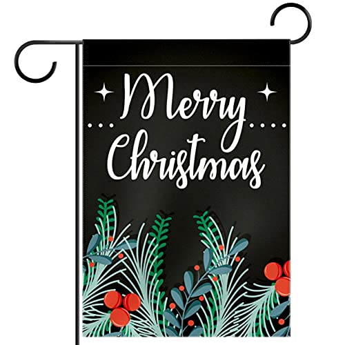 Drapeau de jardin Merry Christmas double face pour décoration extérieure