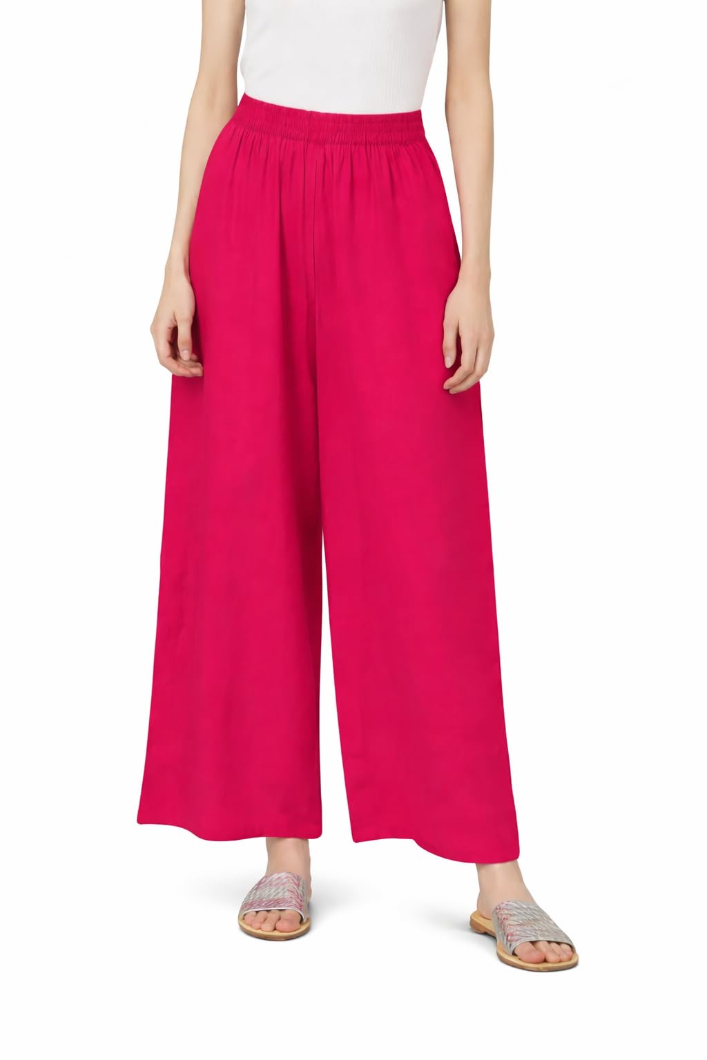 Reyon Cotton Palazzo Pants Magenta-picture-29