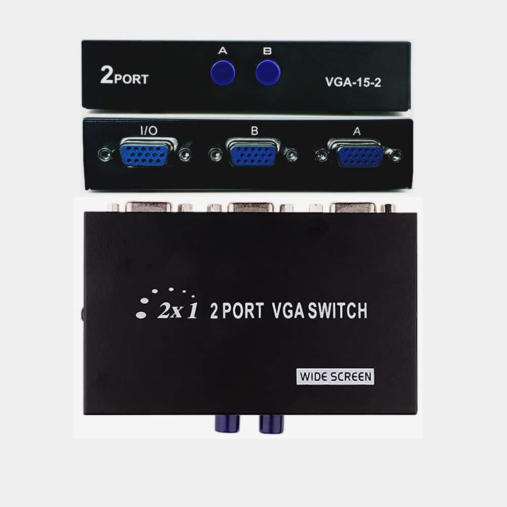 Meshiv 2 Port VGA Switch, Manual VGA Switch 2 in 1 Out 2 Port VGA Switch Press Button Two Way VGA Video Switch for PC TV Monitor -Black (Black-Manual-Not-Automatic) (B09Z389SBR) Amazon Price History, Amazon Price Tracker