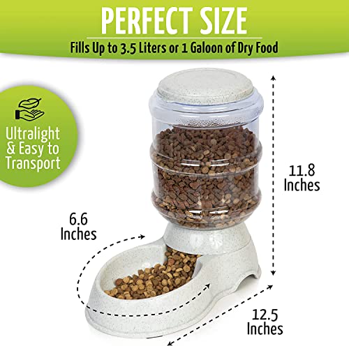 Zone Tech Self-Dispensing Pet Feeder - Premium Quality Durable Self-Dispensing Gravity 1 Gallon Pet Feeder Food Bowl… - Image 2