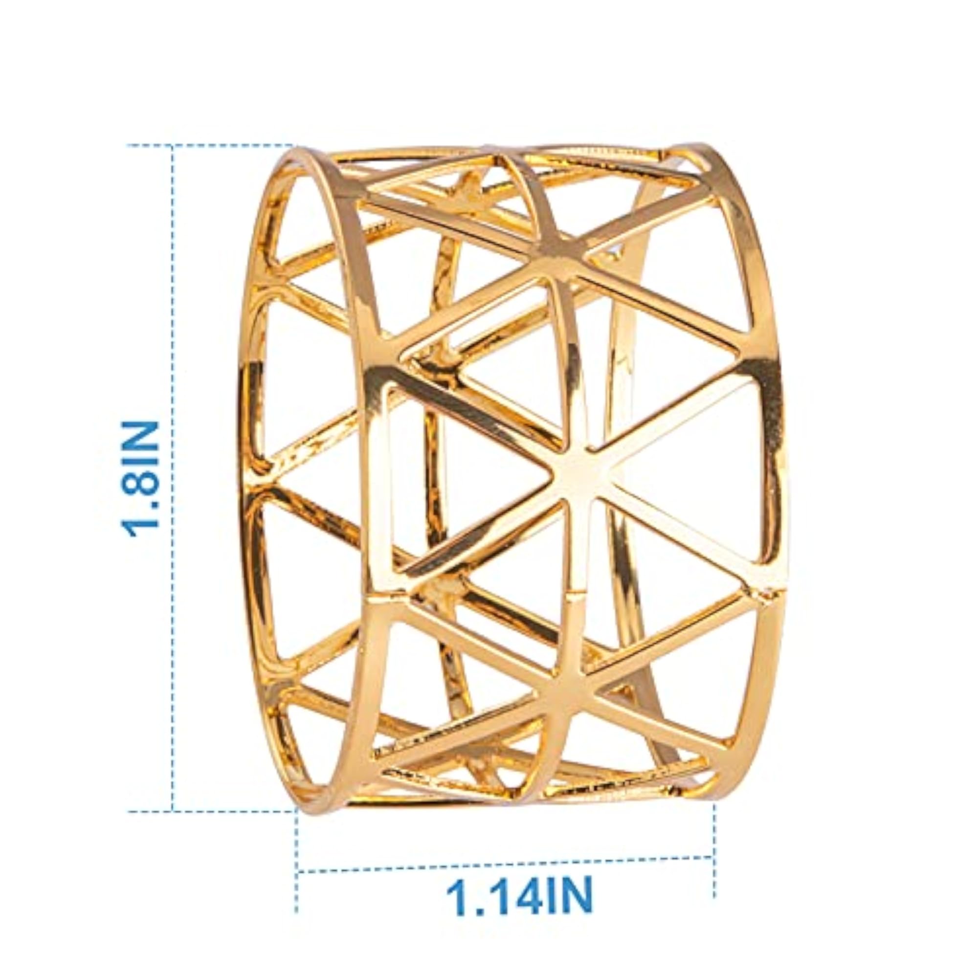 12PCS Gold Napkin Rings Set of 12, Metal Holder