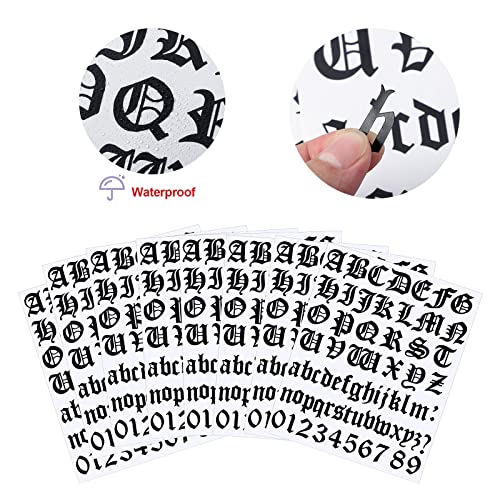 Image of Teling 8 Sheets Letter Stickers Vinyl Old English Alphabet Number Stickers Self Adhesive Stick on Letters for Back to School Scrapbooking DIY Art Business Mailboxes Address Craft(1 Inch,Black)