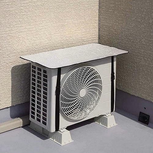 Cubierta de aire acondicionado para exteriores, protección solar y lluvia, cubierta de aire acondicionado con papel de aluminio 80 x 40 cm