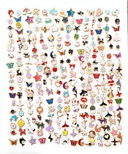 Swasti Resin and Craft 10/20/30/40/50/60/70 Pcs Mix Design Pendant Charms For Key Chain Earring Necklaces Bracelet DIY Crafts and Jewelry Making Accessories - Mix Color enamel charms