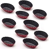 Mini Tarteform aus Kohlenstoffstahl, NALCY Muffin Form, Tarteform Mini Quicheform, Obstkuchenform Torte Baking Pan, Wiederverwendbare Non Stick Tarteform (10pcs)