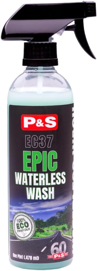P&S Professional Detail Products - Epic Waterless Wash - Lubricants and Cleaning Agents Carefully Remove Soil Without Water; Polymer Gloss Intensifier; Safe on Paint, Metal, & Glass (1 Pint)