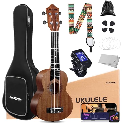 AODSK Soprano Ukulele Kit (21-inch) for Beginners