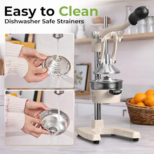 Image of Zulay Kitchen Cast Iron Juicer - Heavy Duty Manual Juicer with Detachable Strainers for Easy Cleaning, Orange Juice Press for Citrus Fruits, Perfect for Bartenders, Juice Lovers & Health Enthusiasts