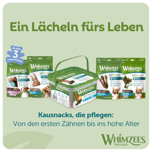 WHIMZEES Puppy Stix XS/S, 28 Stück – Größe XS/S, Kaustangen für kleine Welpen, Getreidefrei, Natürlich, ohne Zuckerzusatz
