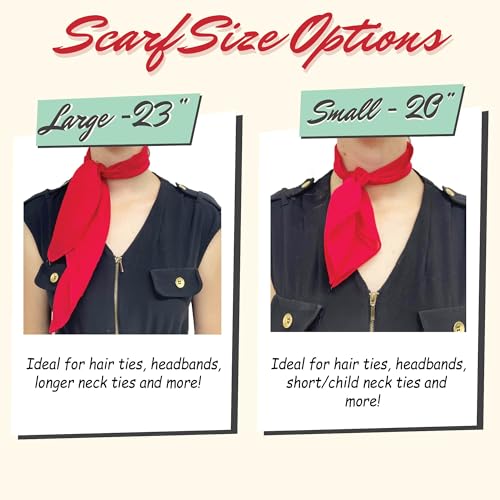 Hip Hop 50's Shop 1950s Chiffon Scarf Square Vintage Retro Sheer Neck Hair Tie Women Girls4