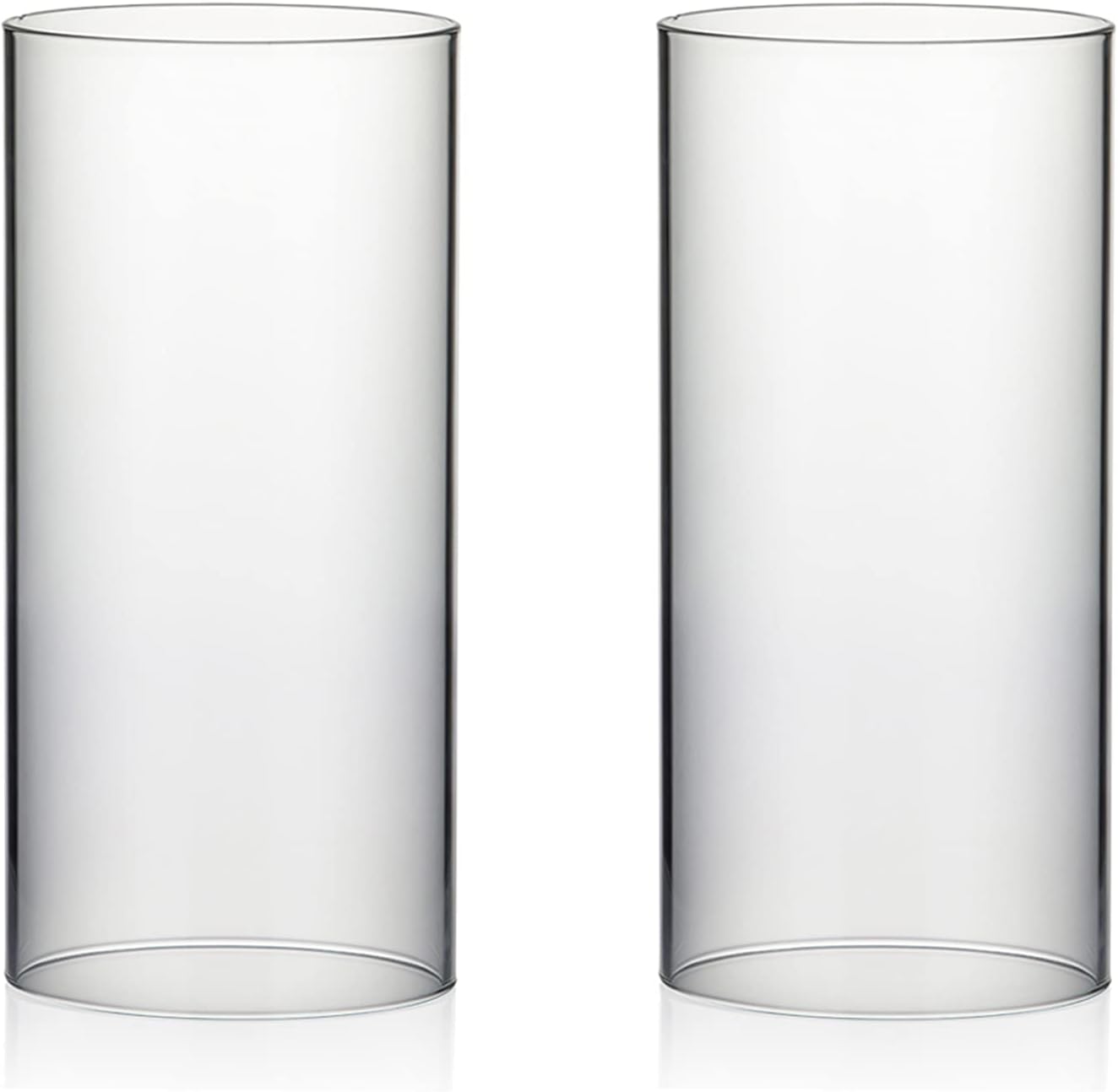 WGVI Hurricane Candle Holder Sleeve, Wide 4.7", Height 10", 2 Pieces, Clear Glass Cylinder Open Both Ends, Chimney Shade Tube (HST4710_2pc)