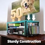 Réchauffeur de stand de moniteur d'ordinateur, 2-Tier Organisateur de bureau en métal avec tiroir & 2 Supports de stylo pour bureau, support pour ordinateur portable, accessoires de bureau pour les fournitures de bureau à domicile (Noir)