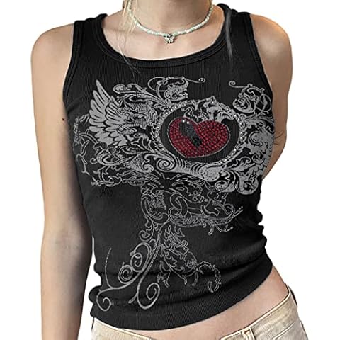Women's Vintage Gothic Graphic Crop Top Cover