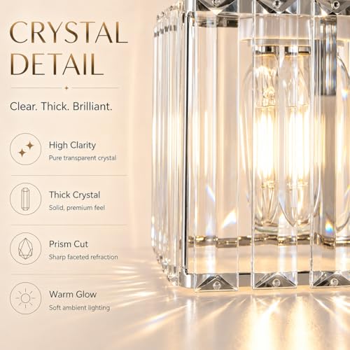 Image of Lxybcce Bathroom Vanity Lights Over Mirror - Easy Installation with Clear Guide, 5-Light Shadow-Free Design, Chrome Crystal Finish - for Modern Home Bathroom Lighting Fixtures in DIY Projects