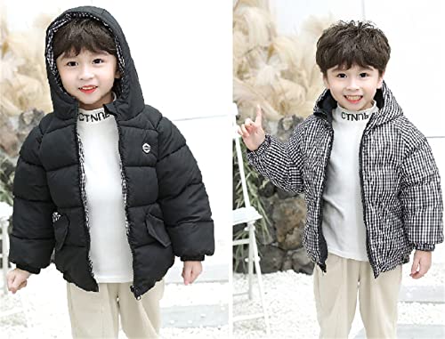 Toddler Baby Hooded Down Jacket Boy Girl Thicken Warm Winter Coat Outerwear Plaid Coats Padded Outwear4