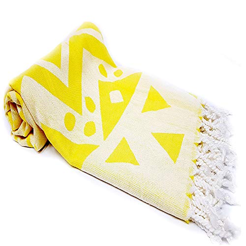 TurcoBazaar Radar Towel Beach Towel Spa Towel Light Weight Quick Dry Towel Yellow Turkish PESHTEMAL Cotton Bath Towels Light Weight Yoga Towel Beach Towel