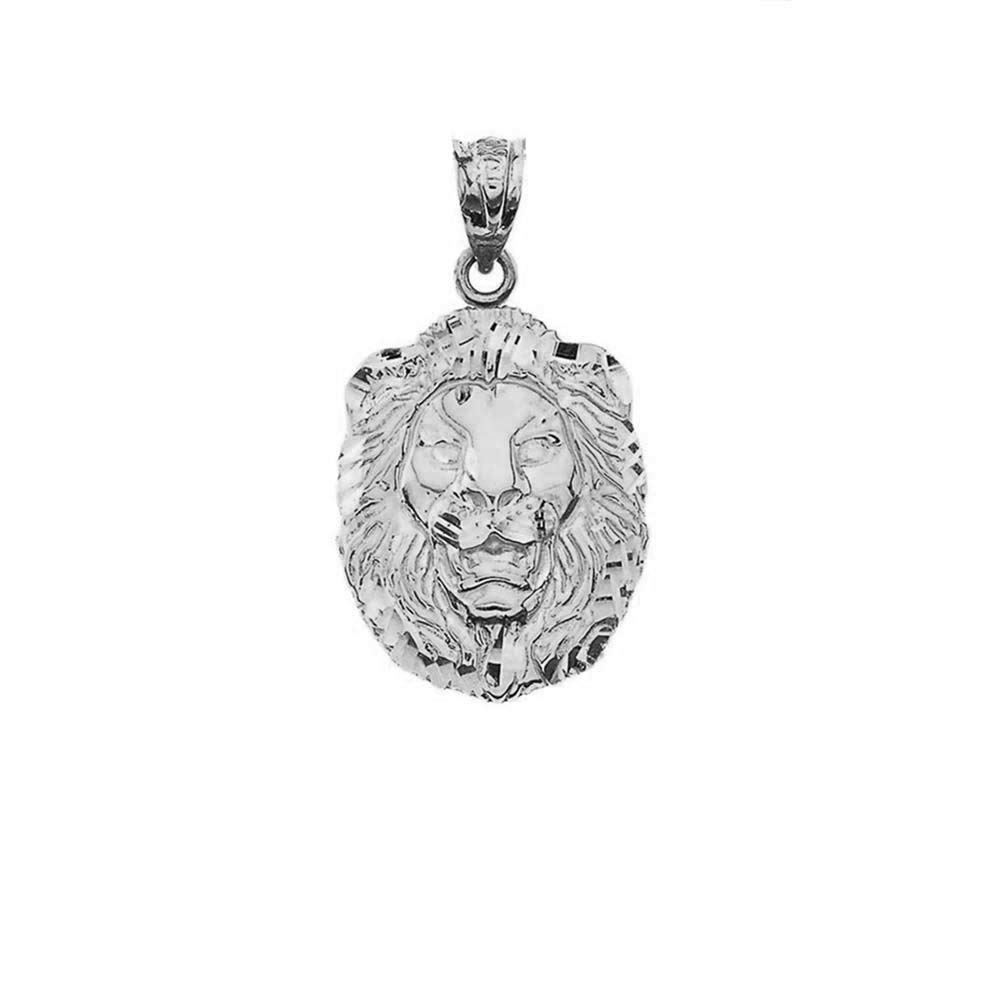 Animal Kingdom 925 Sterling Silver Sparkle Cut Lion Head Statement
