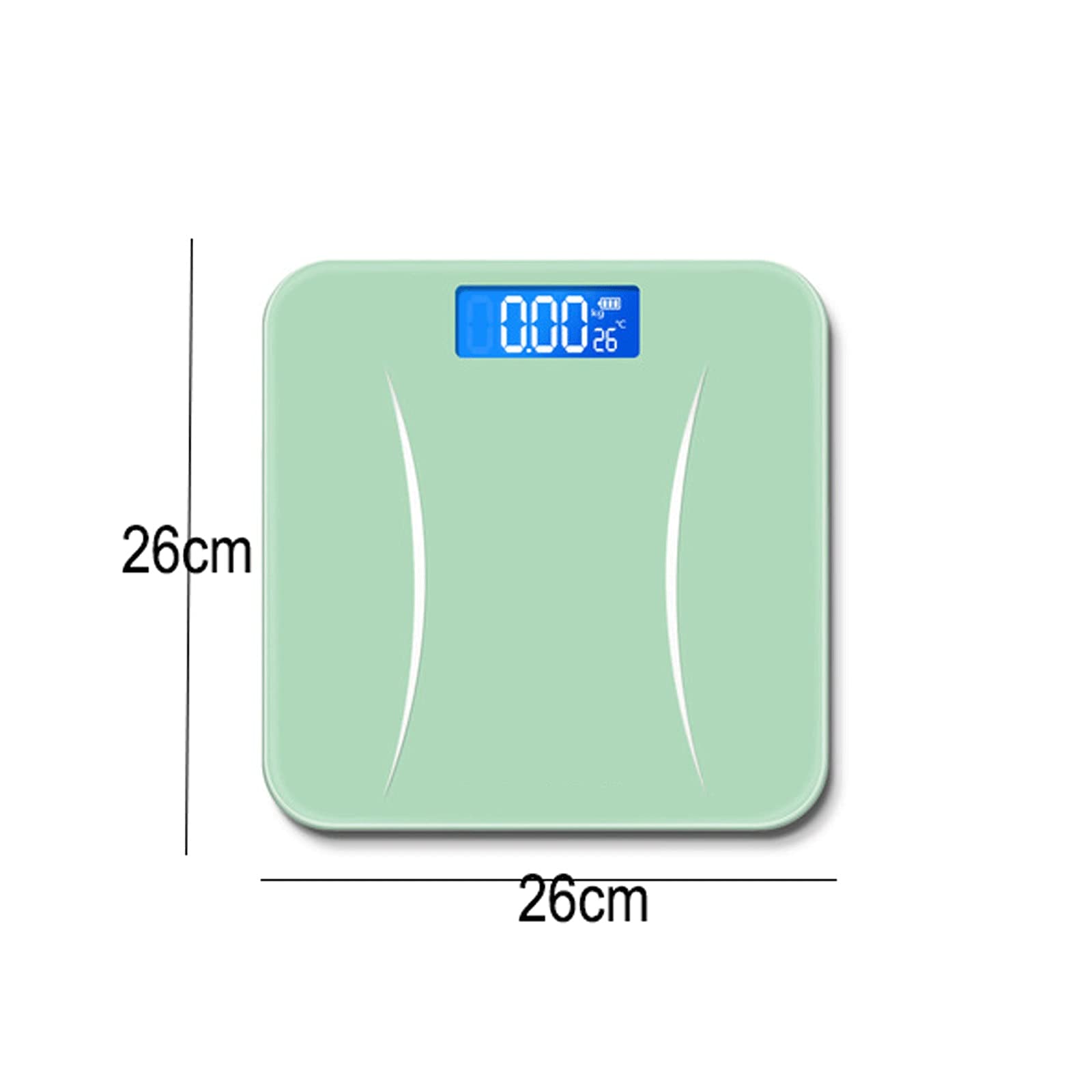 JINGYAN Básculas digitales Escala de baño del cuerpo precisión, escala electrónica digital con tecnología pisado, vidrio templado 6 mm fácil leer retroiluminado DIRIGIÓ Monitor