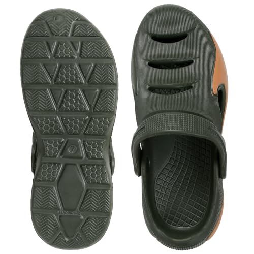 Image of Men's Classic Casual Clogs /Sandals with Adjustable Back Strap for Adult | Comfortable & Light Weight | Stylish & Anti-Skid | Waterproof & Daily Mules for Gents & Boys