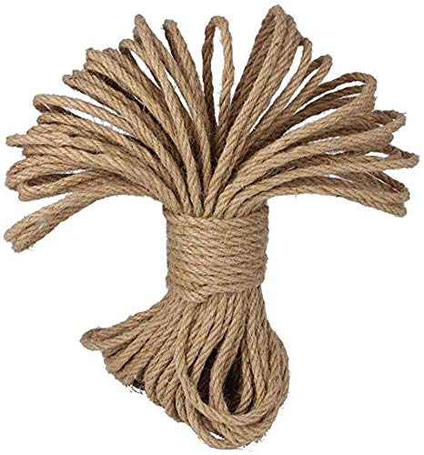Materiale corda di canapa: lo spago di iuta naturale è realizzato in fibra di iuta naturale, biodegradabile ed ecologico, resistente e forte. Ottimo per imballaggio, bundling e progetti macramè.