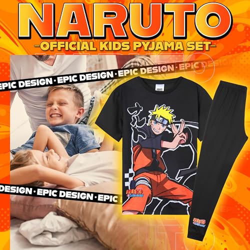 Naruto Boys Pajamas 2 Piece Set for Kids Teens with T Shirt Pajama Pants Soft Breathable Anime PJ Set Loungewear Gifts2