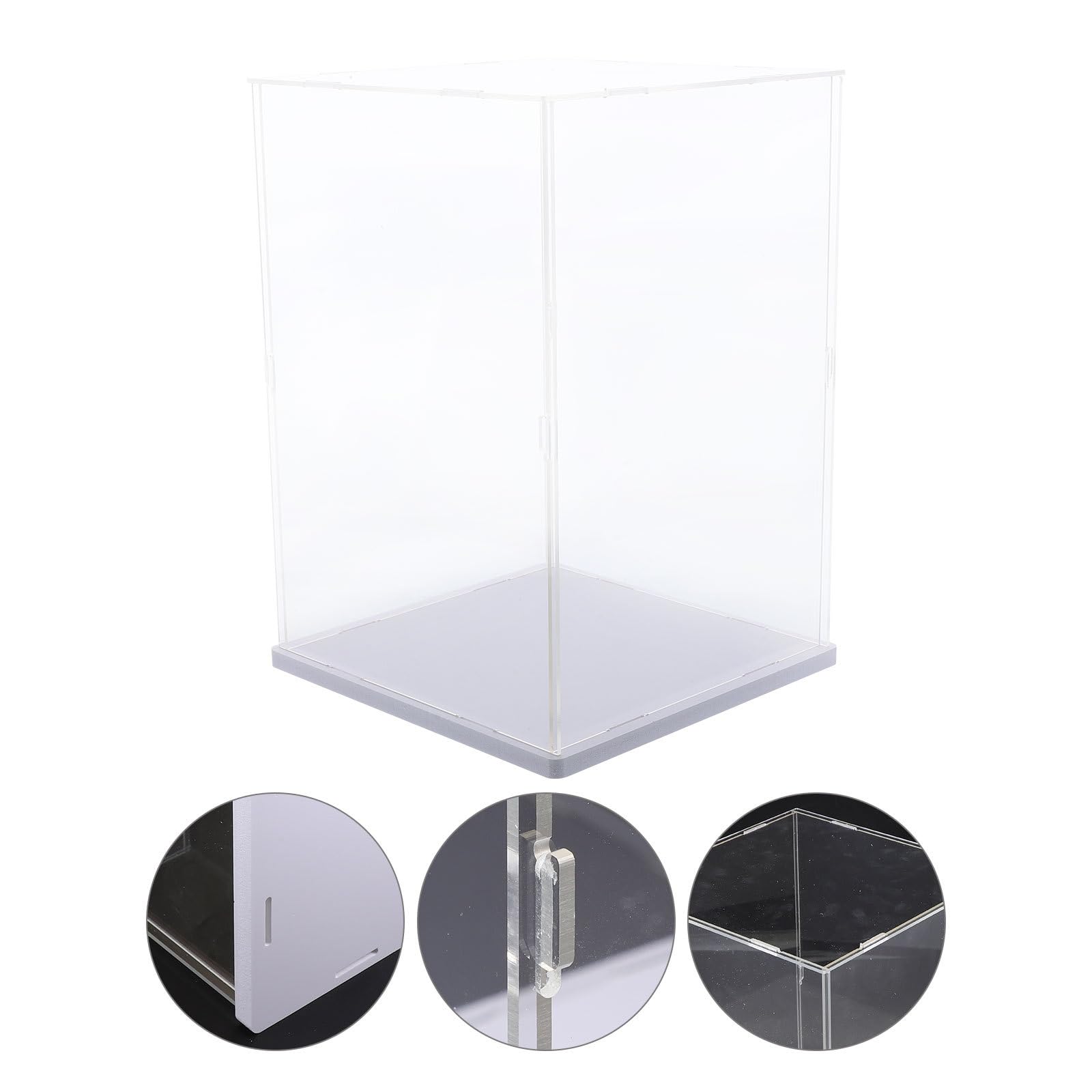 KOMBIUDA Acryl Vitrine 20x20x30cm Transparent mit Sockel Displaybox für Sammlerstücke und Figuren Staubdichte Aufbewahrung für Zuhause und Ausstellung