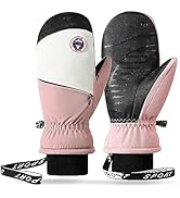 A-QMZL Skihandschuhe, Winterhandschuhe Damen Wind und kältebeständig wasserdichte Thermohandschuh...