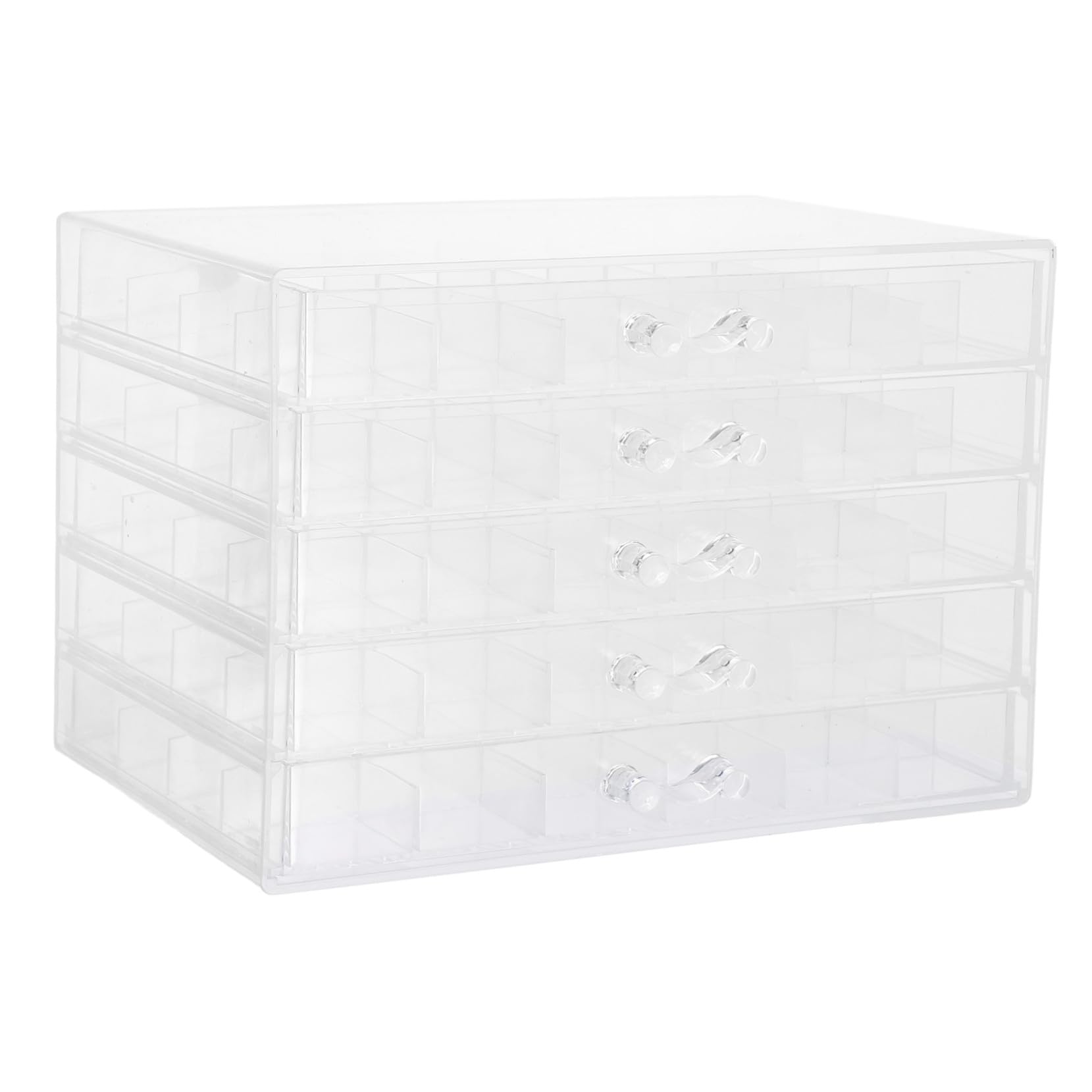 Ohrring Aufbewahrungsbox aus Acryl mit 5 Schubladen und 120 Fächern | Transparentes Schmuckkästchen, für Ohrstecker und Ringe, Dekorativer Organizer für Zuhause