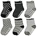 GOPOWD 6 pares de Calcetines Antideslizantes para Bebé Oscuro Color Aleatorio para 1-36 Meses Niños