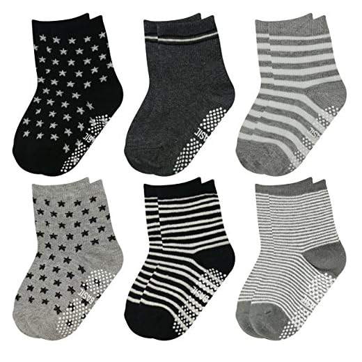 GOPOWD 6 pares de Calcetines Antideslizantes para Bebé Oscuro Color Aleatorio para 0-36 Meses Niños