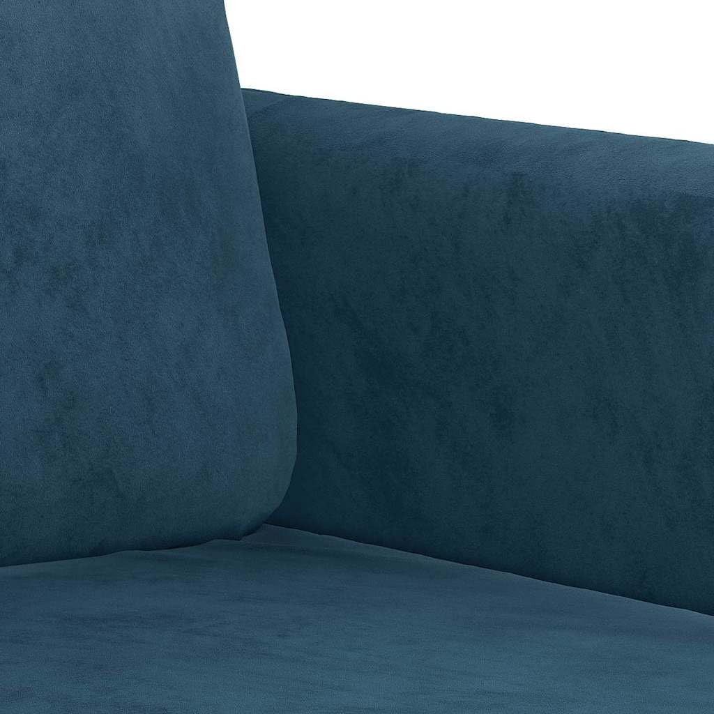 vidaXL Divano a 3 Posti Blu 180 cm in Velluto