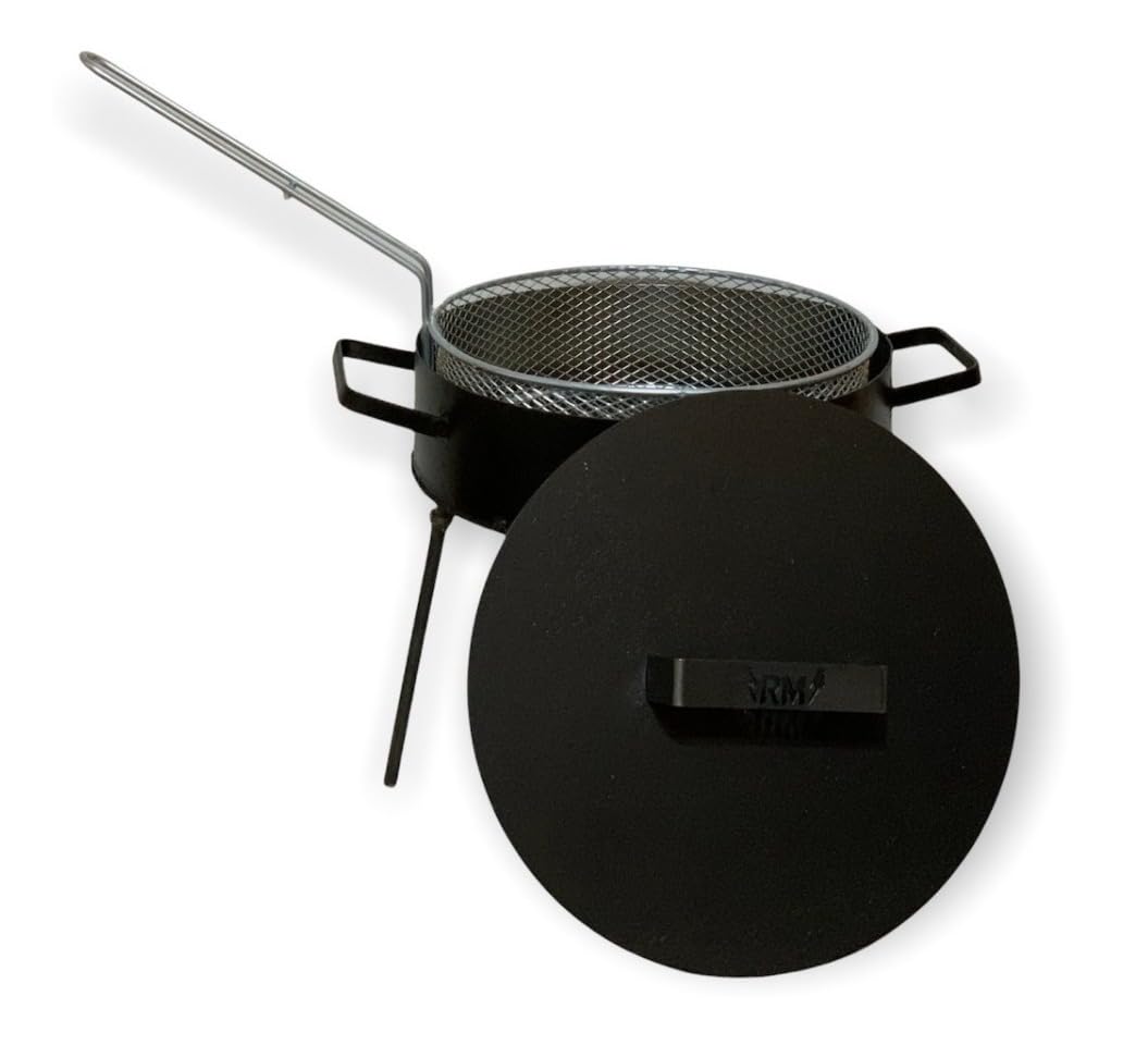 Sor pampa Lujo Argentino Disco de Arado + Cesta Freidora + Stoker - Argentina Paellera - BBQ Parrilla Asado (Disco 16")